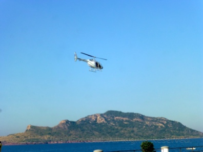 Helicopter over Deer Island