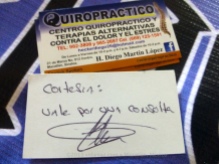 Five certificates for chiropractic treatment from Diego Martin López